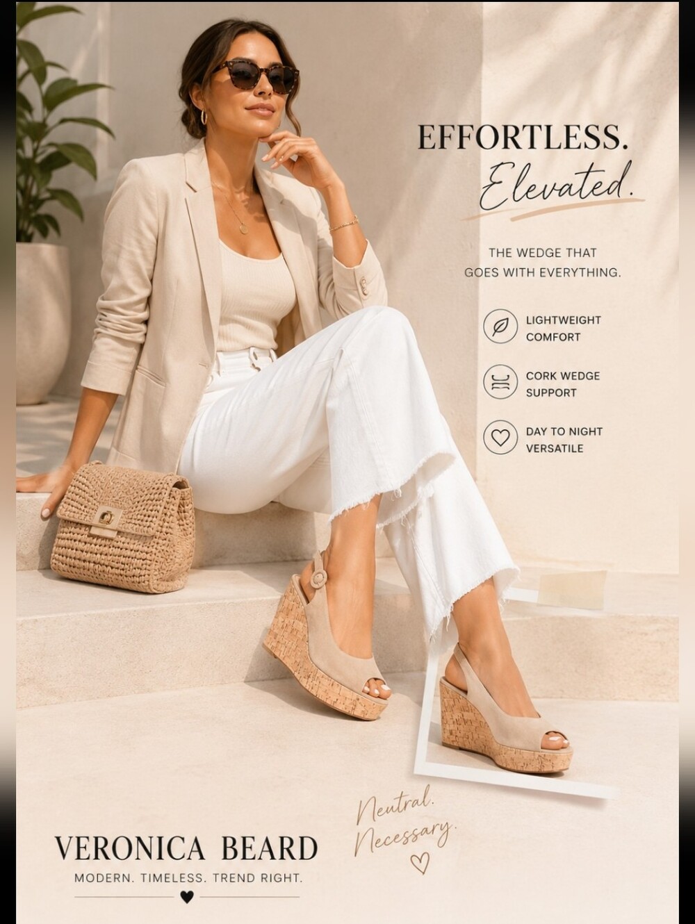 Veronica Beard Dali Peep‎ Toe  Wedge Sandals